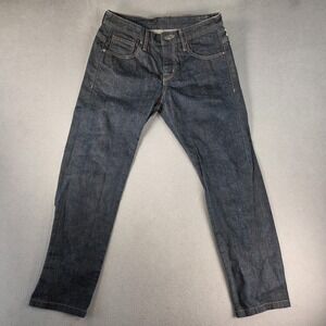 TOPTEN Jeans Mens 30 Dark Indigo Raw Selvedge Denim Slim Tapered‎ Stretch Blue